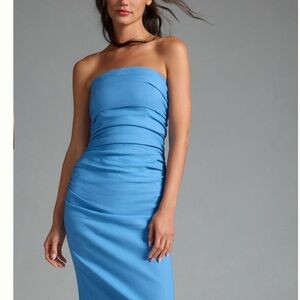 The Soleil Slim Strapless Ruched Dress from Anthropologie